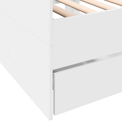 Daybed Se Zásuvkou S Čelo S Úložištěm Bílá Kompozitní Dřevo