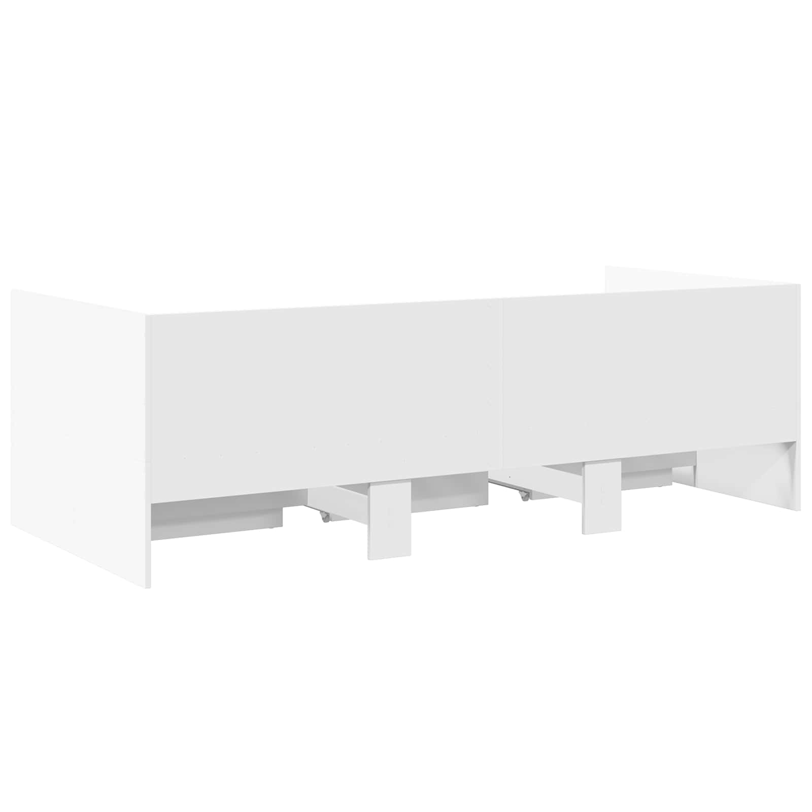Daybed Se Zásuvkou S Čelo S Úložištěm Bílá Kompozitní Dřevo