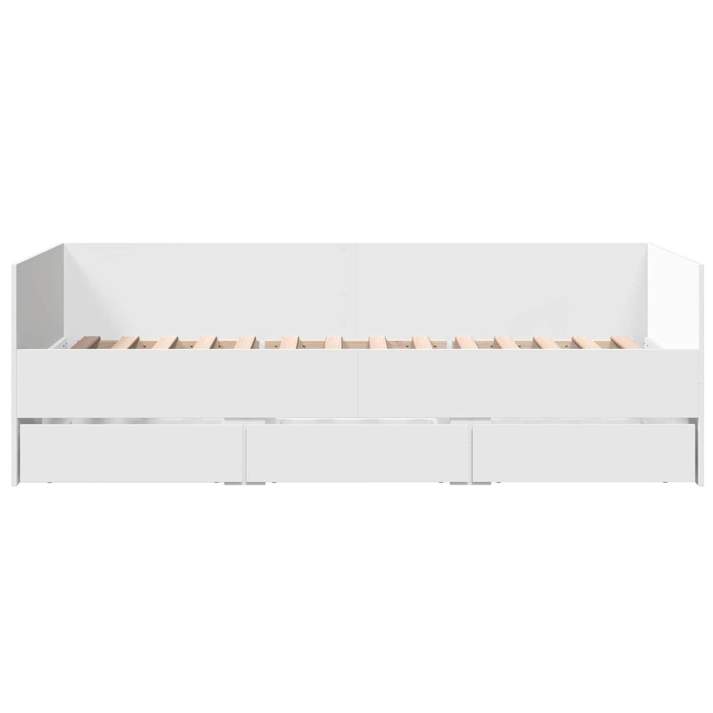 Daybed Se Zásuvkou S Čelo S Úložištěm Bílá Kompozitní Dřevo