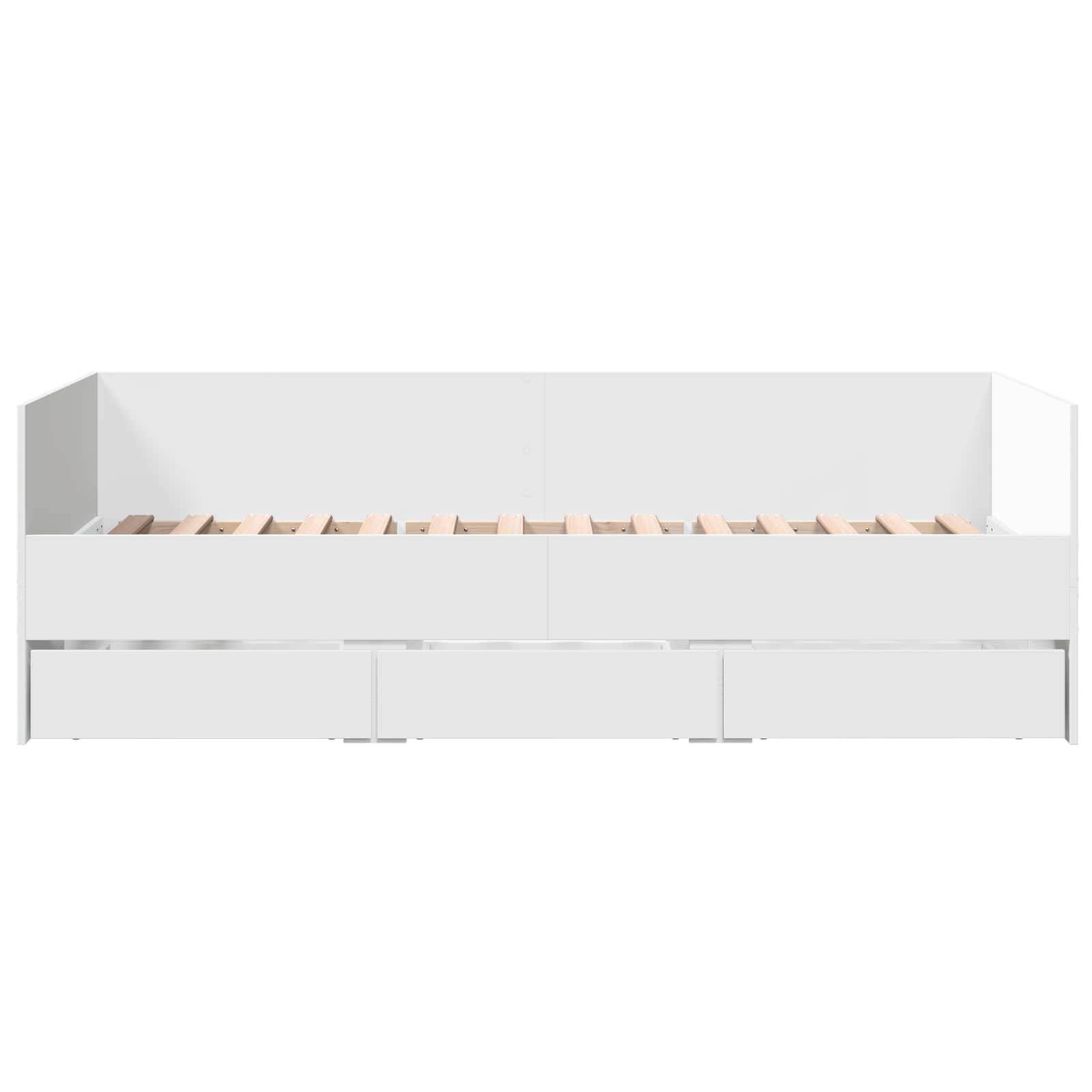 Daybed Se Zásuvkou S Čelo S Úložištěm Bílá Kompozitní Dřevo