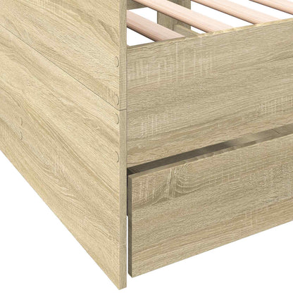 Daybed Se Zásuvkou S Čelo Dub Sonoma Kompozitní Dřevo