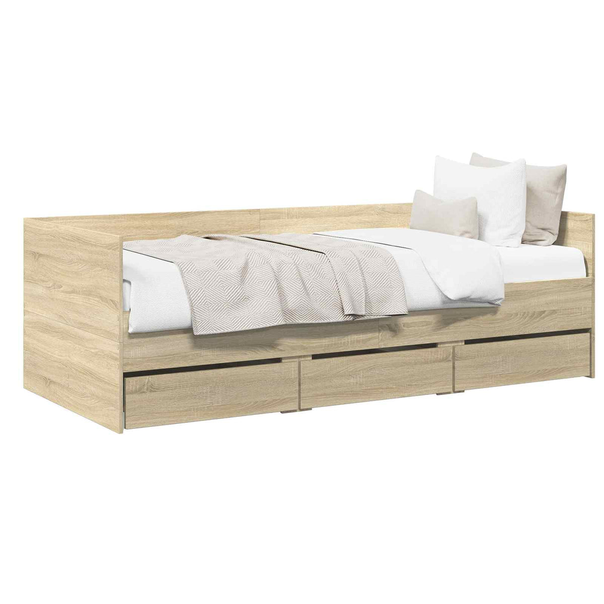 Daybed Se Zásuvkou S Čelo Dub Sonoma Kompozitní Dřevo