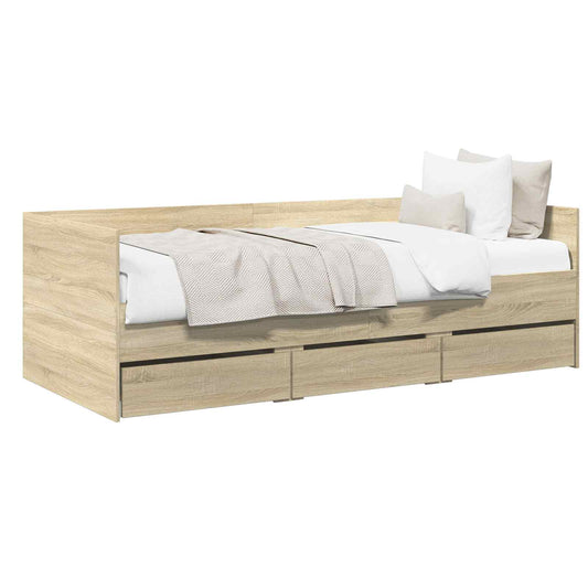 Daybed Se Zásuvkou S Čelo Dub Sonoma Kompozitní Dřevo