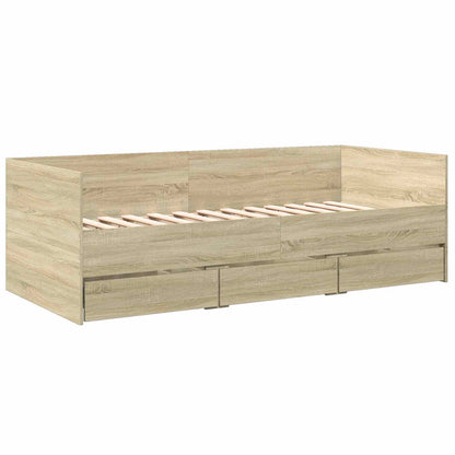 Daybed Se Zásuvkou S Čelo Dub Sonoma Kompozitní Dřevo