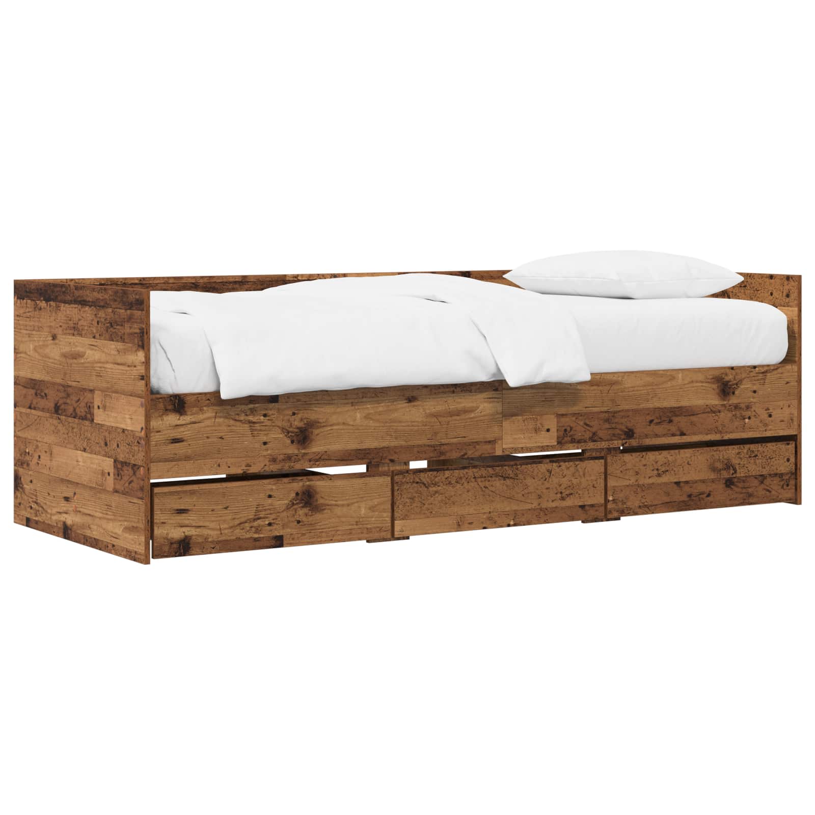 Daybed Se Zásuvkou S Čelo Staré Dřevo Kompozitní Dřevo