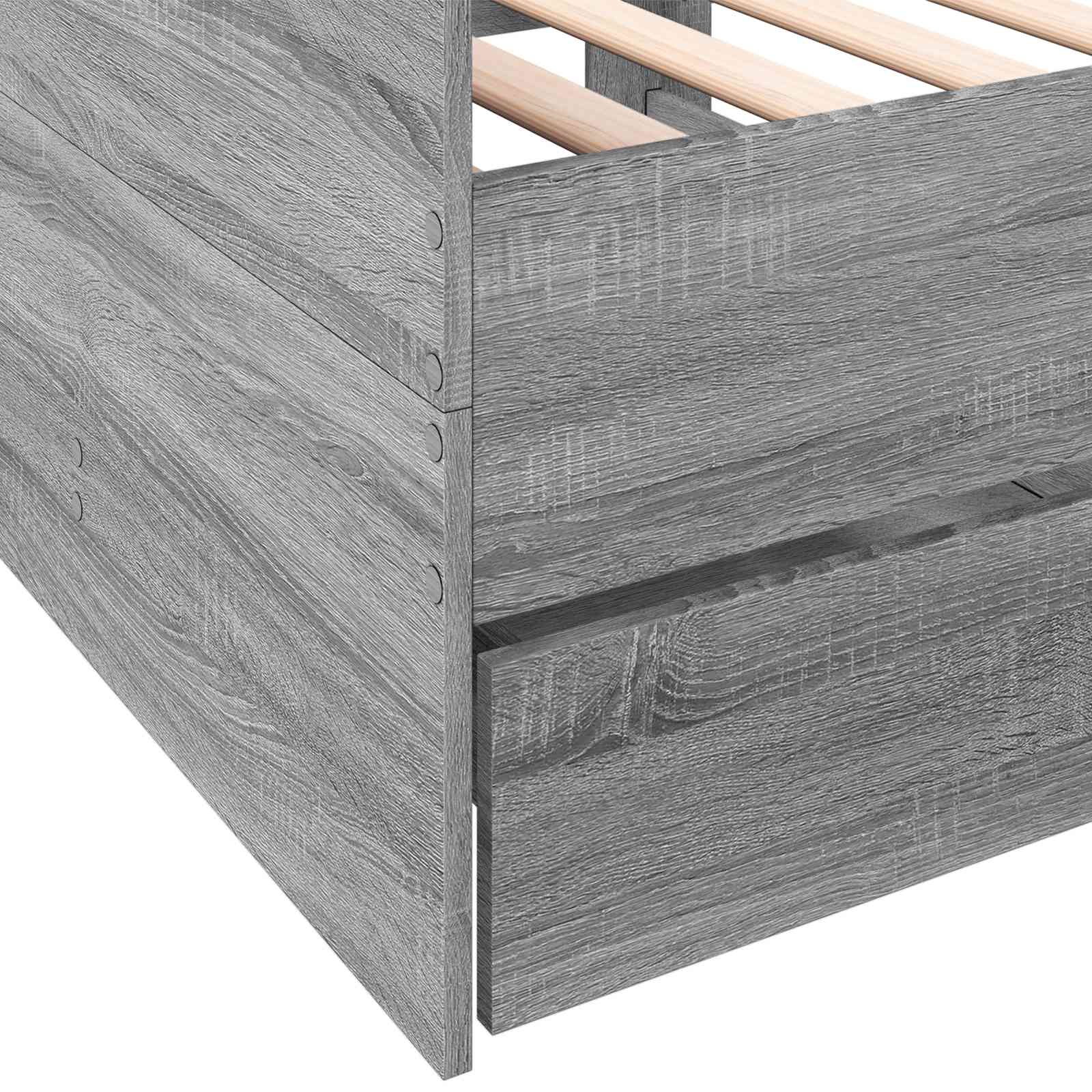 Daybed Se Zásuvkou S Čelo Šedý Sonoma Kompozitní Dřevo