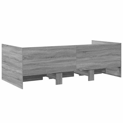 Daybed Se Zásuvkou S Čelo Šedý Sonoma Kompozitní Dřevo