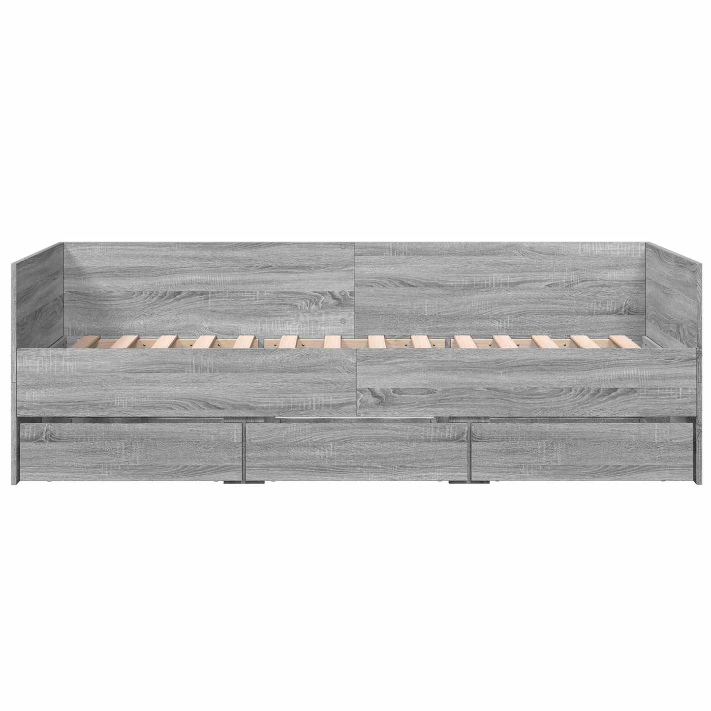 Daybed Se Zásuvkou S Čelo Šedý Sonoma Kompozitní Dřevo