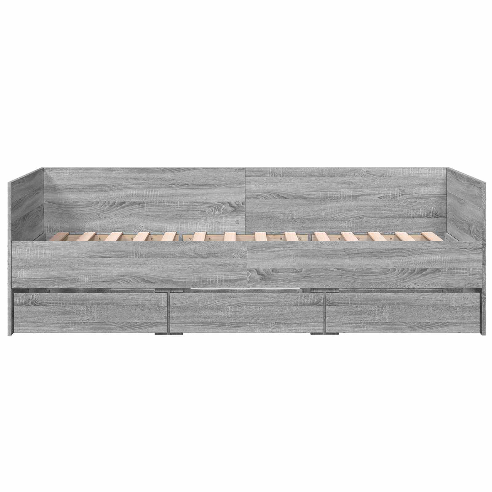 Daybed Se Zásuvkou S Čelo Šedý Sonoma Kompozitní Dřevo