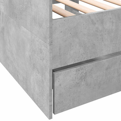 Daybed Se Zásuvkou S Čelo Betonově Šedá Kompozitní Dřevo