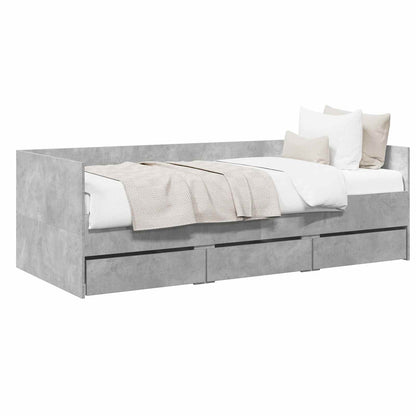 Daybed Se Zásuvkou S Čelo Betonově Šedá Kompozitní Dřevo