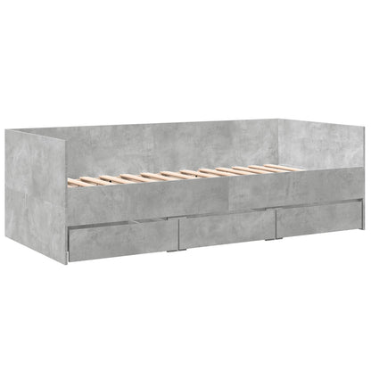 Daybed Se Zásuvkou S Čelo Betonově Šedá Kompozitní Dřevo