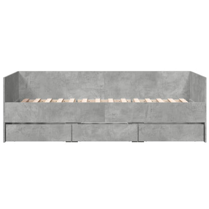 Daybed Se Zásuvkou S Čelo Betonově Šedá Kompozitní Dřevo