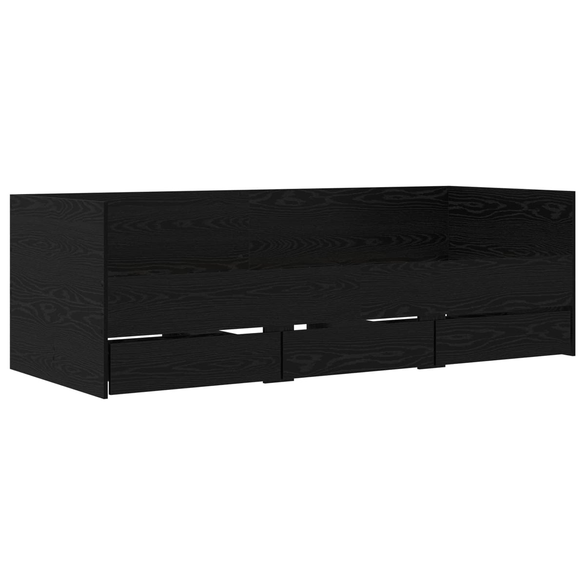 Daybed Se Zásuvkou S Čelo Černý Dub Kompozitní Dřevo