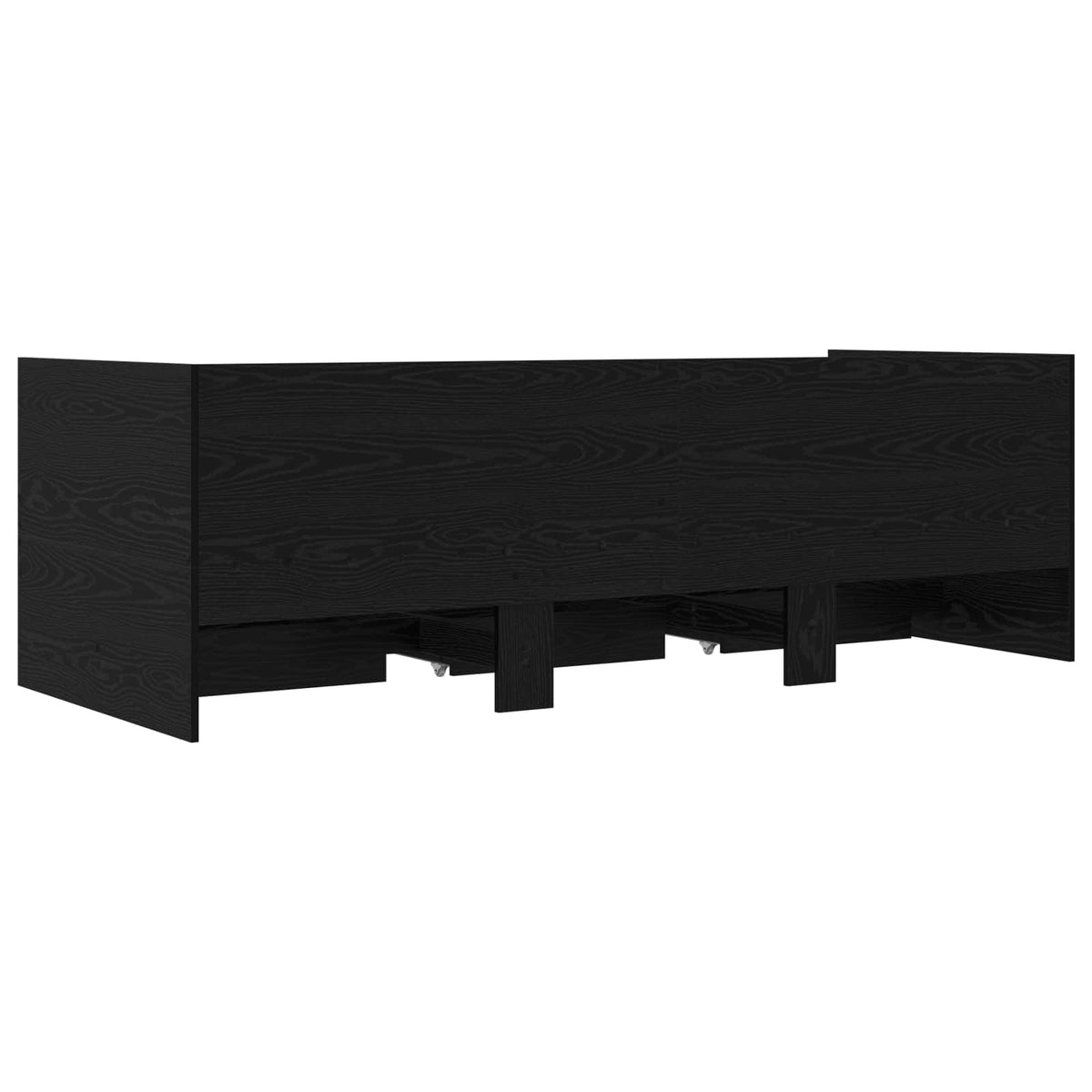Daybed Se Zásuvkou S Čelo Černý Dub Kompozitní Dřevo
