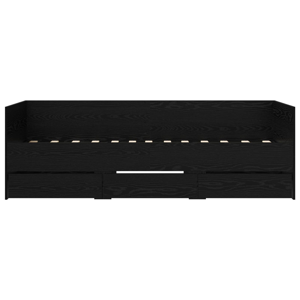 Daybed Se Zásuvkou S Čelo Černý Dub Kompozitní Dřevo