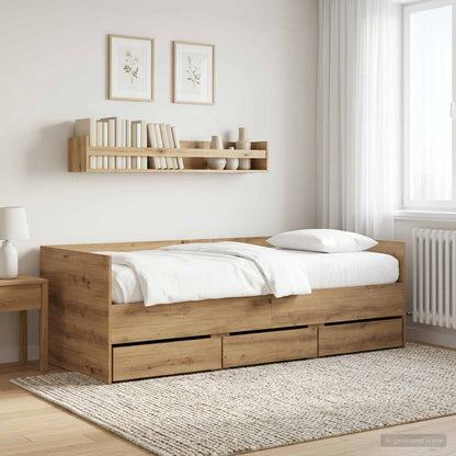 Daybed Se Zásuvkou S Čelo Dub Artisan Kompozitní Dřevo