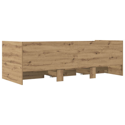 Daybed Se Zásuvkou S Čelo Dub Artisan Kompozitní Dřevo