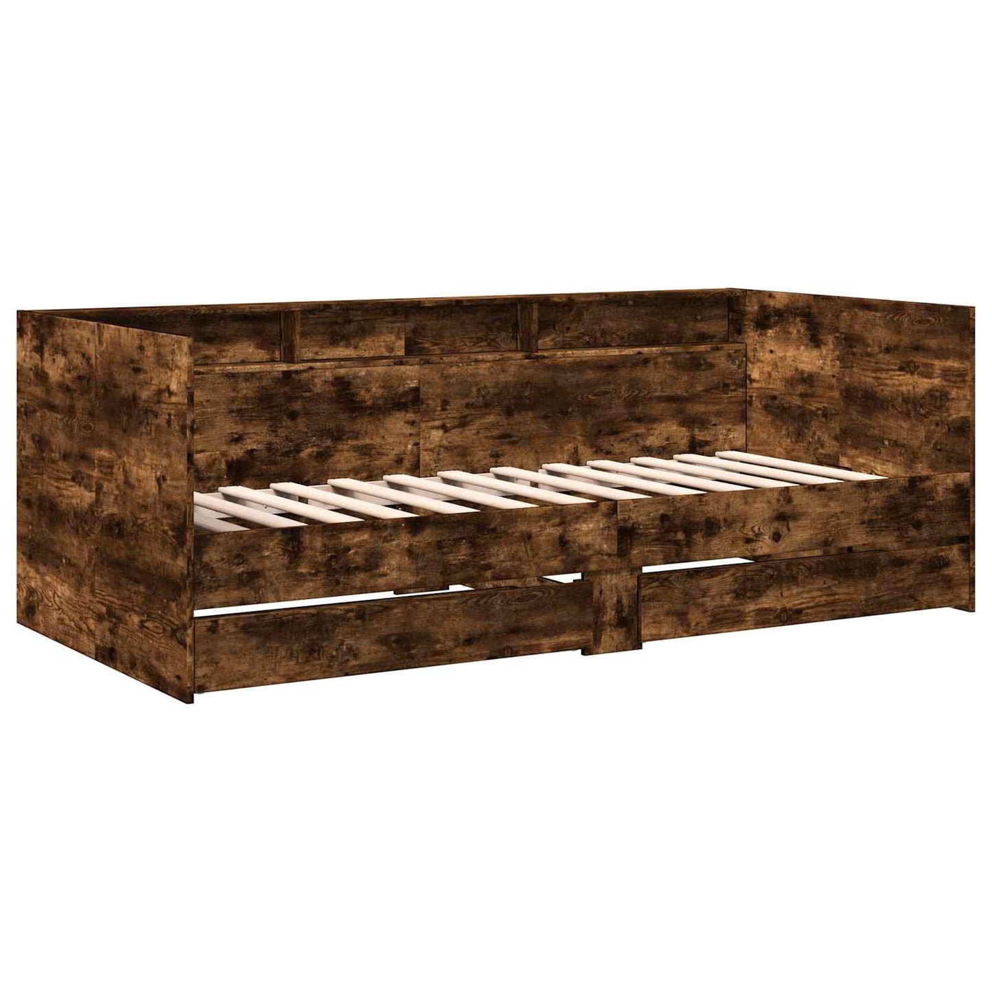 Daybed Se Zásuvkou S Policí S Čelo Kouřový Dub Kompozitní Dřevo