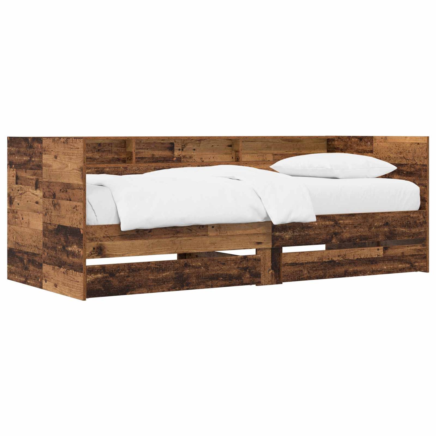 Daybed Se Zásuvkou S Policí S Čelo Staré Dřevo Kompozitní Dřevo