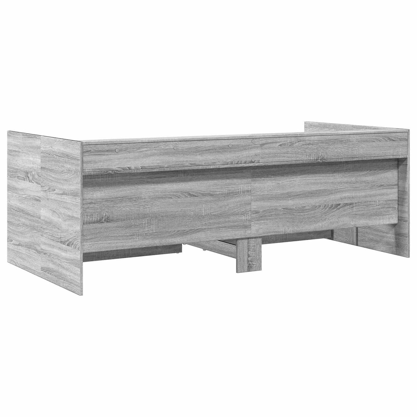 Daybed Se Zásuvkou S Policí S Čelo Šedý Sonoma Kompozitní Dřevo