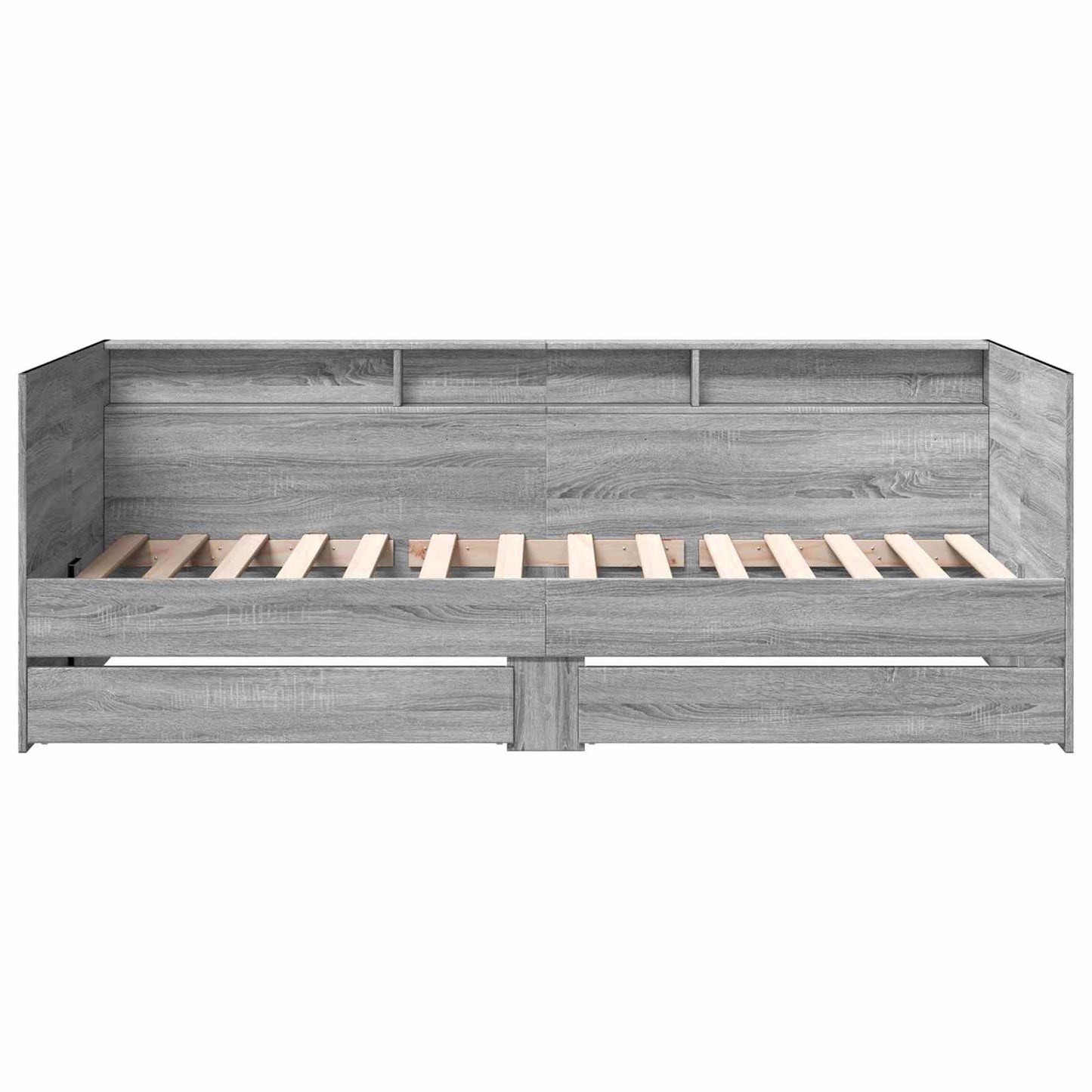 Daybed Se Zásuvkou S Policí S Čelo Šedý Sonoma Kompozitní Dřevo