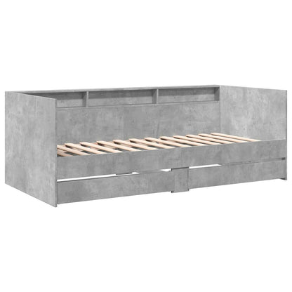 Daybed Se Zásuvkou S Policí Betonově Šedá Kompozitní Dřevo