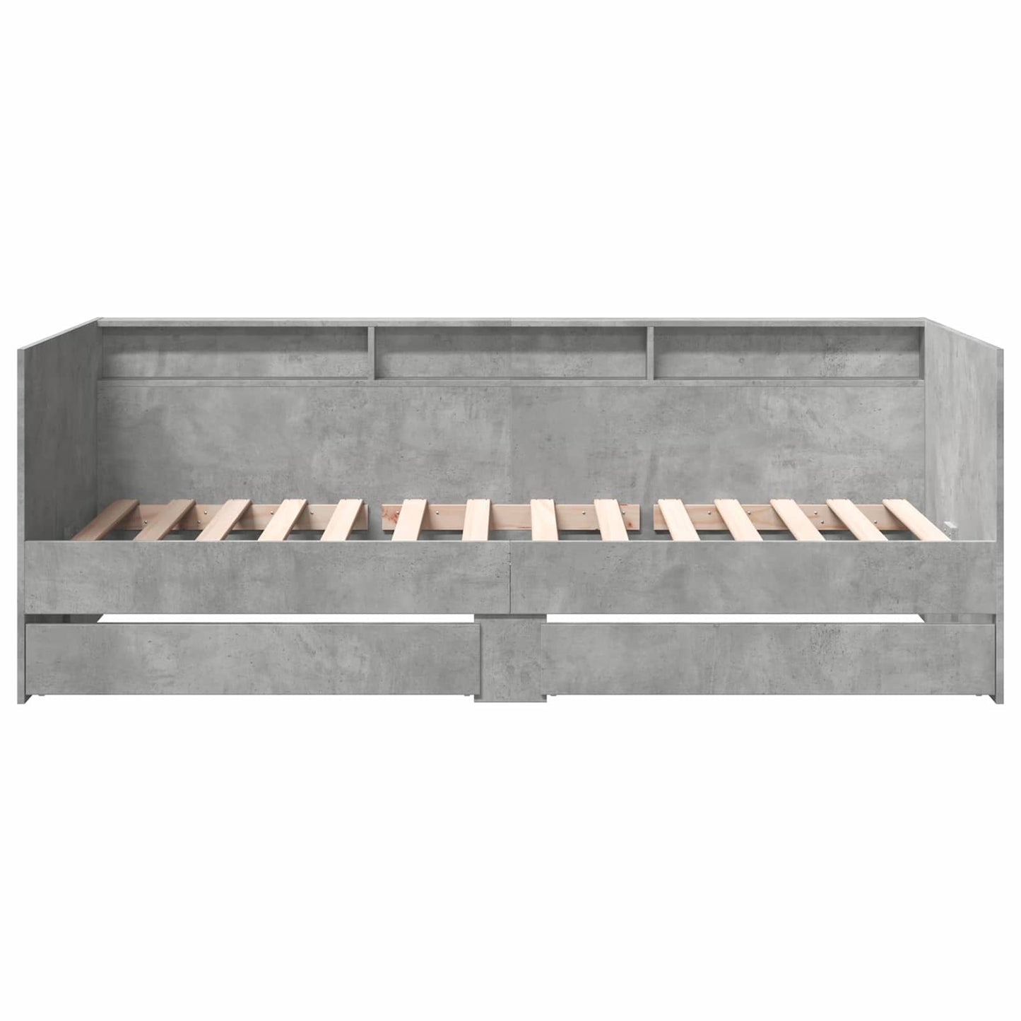 Daybed Se Zásuvkou S Policí Betonově Šedá Kompozitní Dřevo