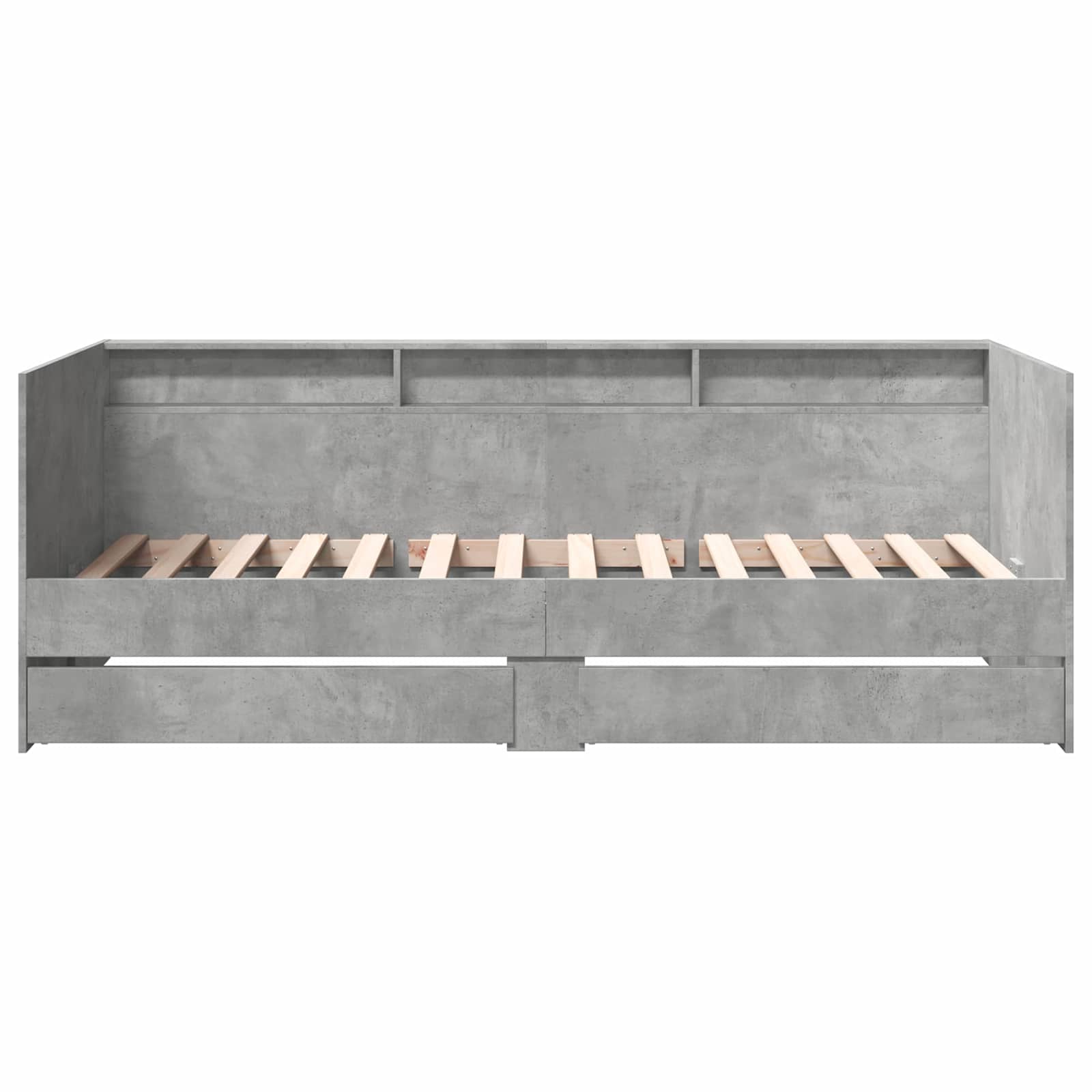 Daybed Se Zásuvkou S Policí Betonově Šedá Kompozitní Dřevo