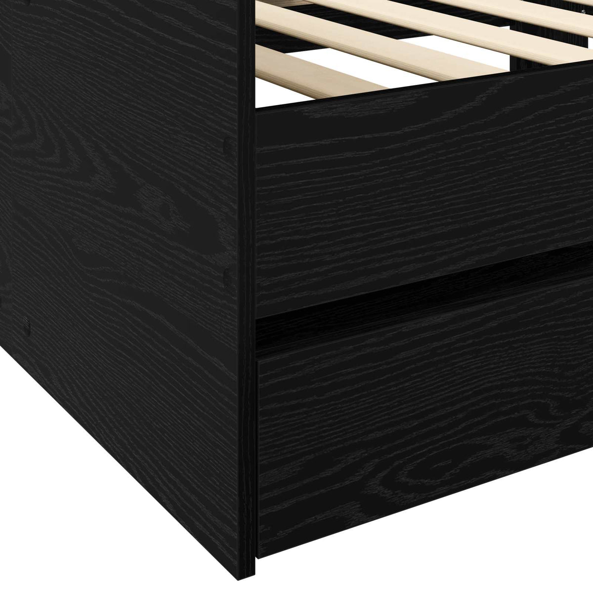 Daybed Se Zásuvkou S Policí S Čelo Černý Dub Kompozitní Dřevo