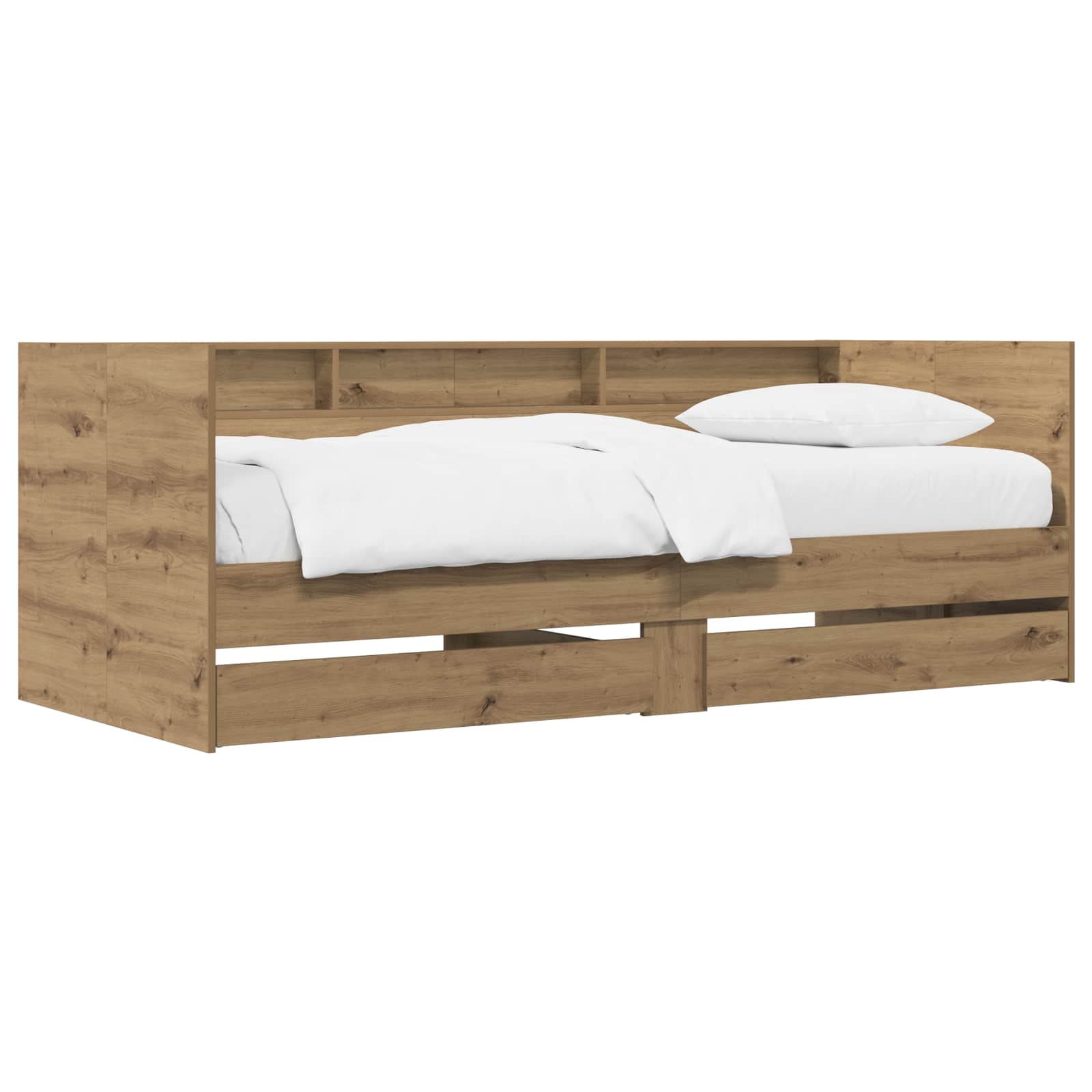 Daybed Se Zásuvkou S Policí S Čelo Dub Artisan Kompozitní Dřevo