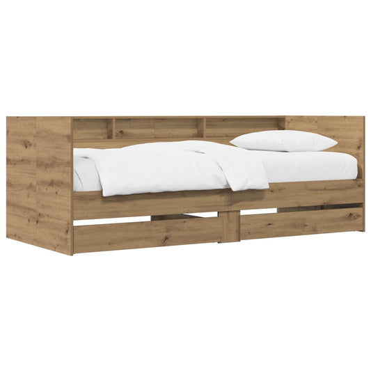 Daybed Se Zásuvkou S Policí S Čelo Dub Artisan Kompozitní Dřevo