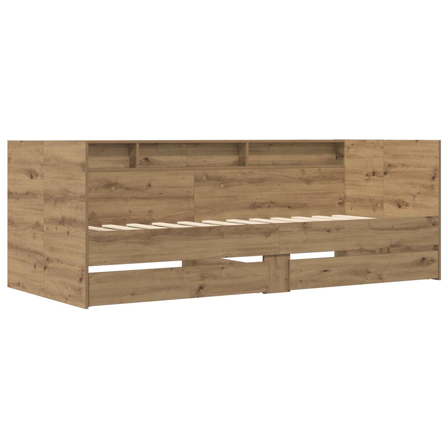Daybed Se Zásuvkou S Policí S Čelo Dub Artisan Kompozitní Dřevo