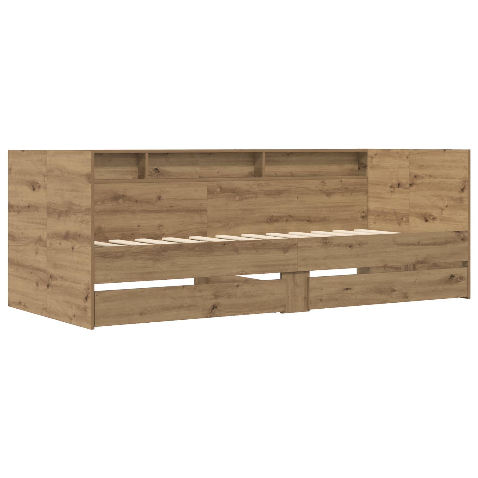 Daybed Se Zásuvkou S Policí S Čelo Dub Artisan Kompozitní Dřevo
