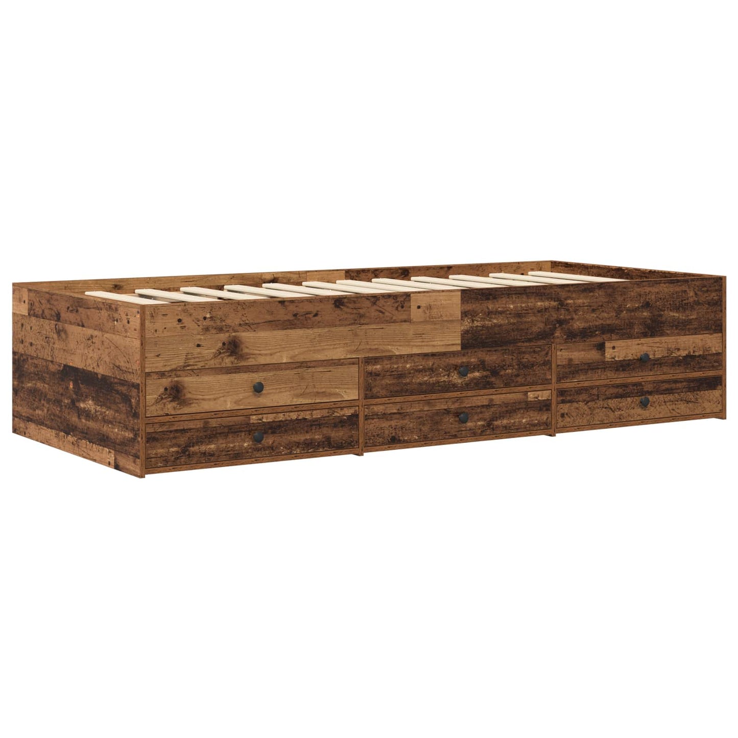 Rám Postele S Úložným Prostorem Staré Dřevo 80 X 200 Cm