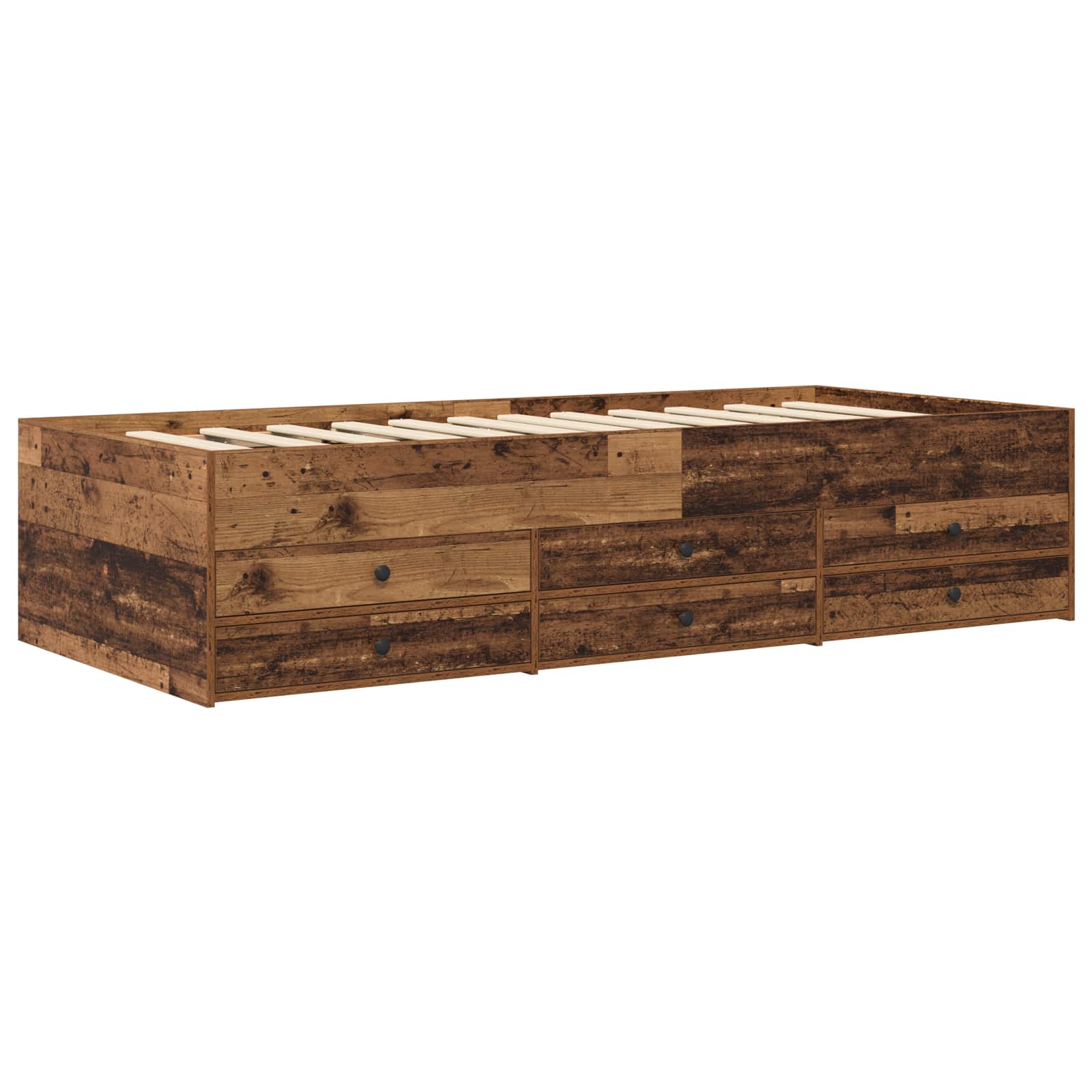 Rám Postele S Úložným Prostorem Staré Dřevo 80 X 200 Cm
