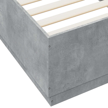 Rám Postele Betonově Šedá 80 X 200 Cm Kompozitní Dřevo