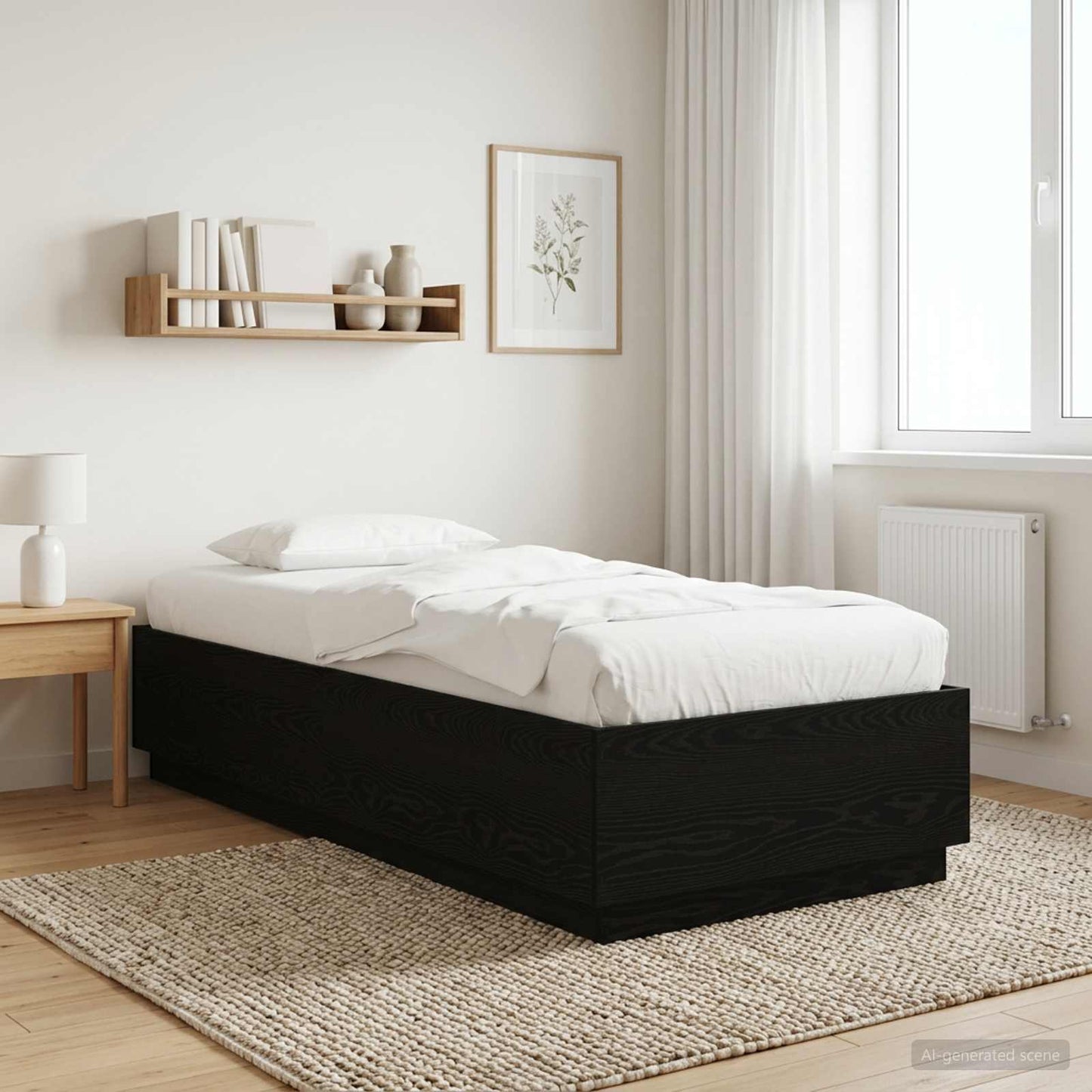 Rám Postele Černý Dub 80 X 200 Cm Kompozitní Dřevo