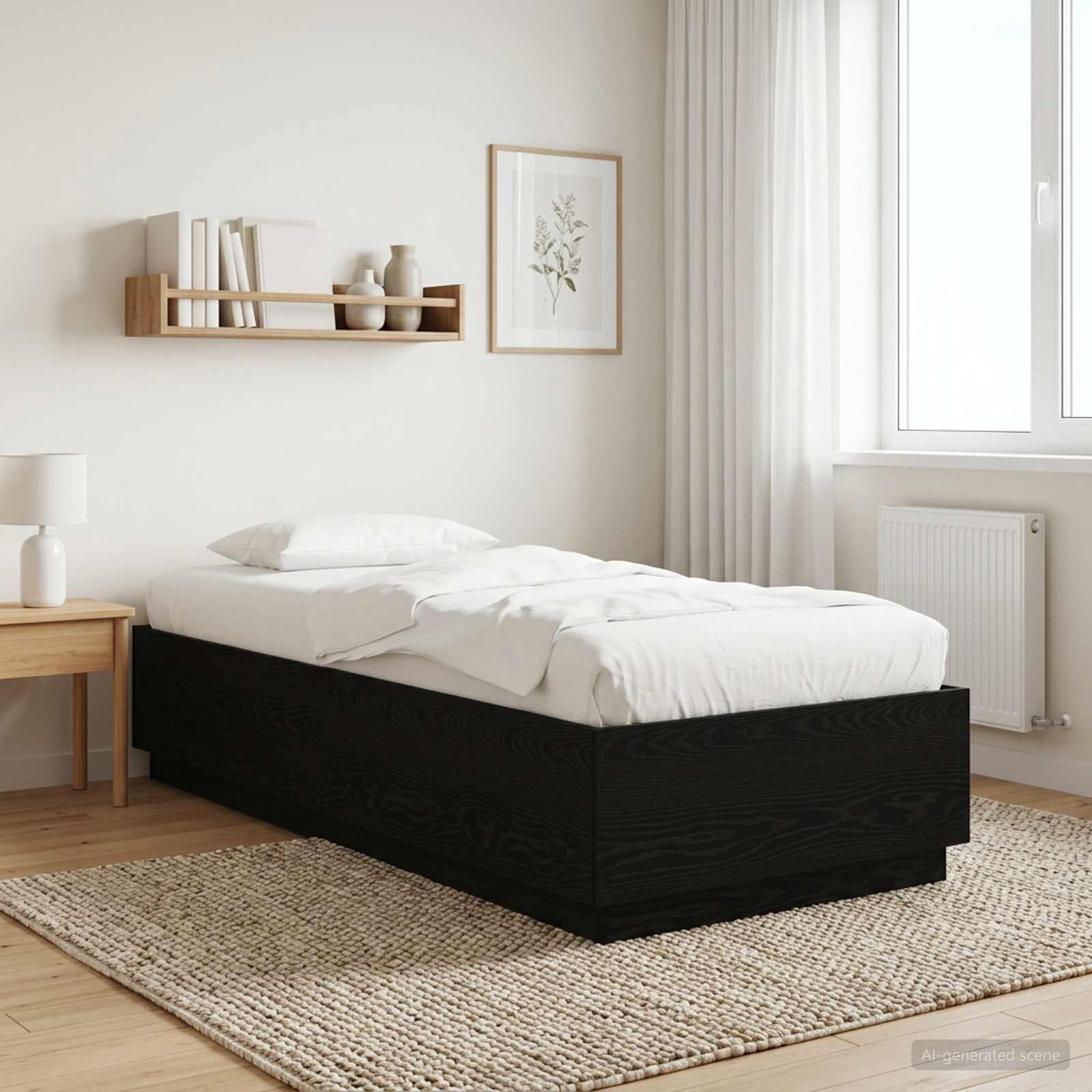 Rám Postele Černý Dub 80 X 200 Cm Kompozitní Dřevo