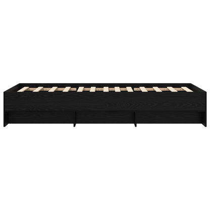 Rám Postele S Policí Černý Dub 80 X 200 Cm Kompozitní Dřevo