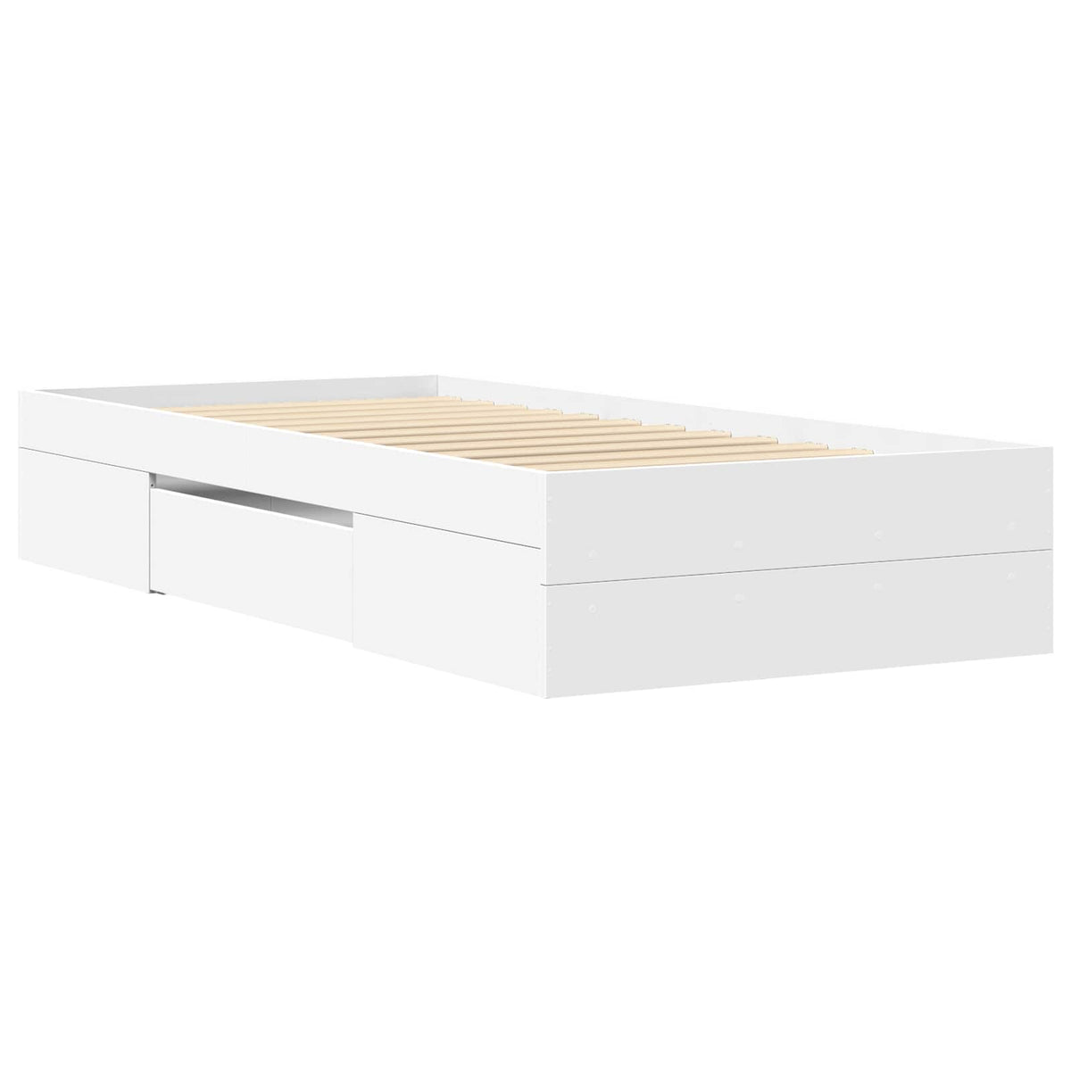 Rám Postele S Úložným Prostorem Se Zásuvkou Bílá 80 X 200 Cm