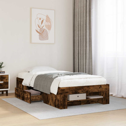 Rám Postele S Úložným Prostorem Kouřový Dub 80 X 200 Cm