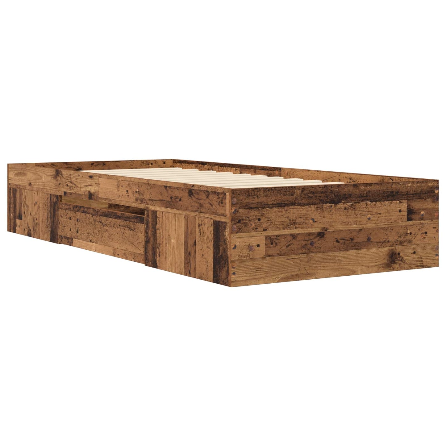 Rám Postele S Úložným Prostorem Staré Dřevo 80 X 200 Cm