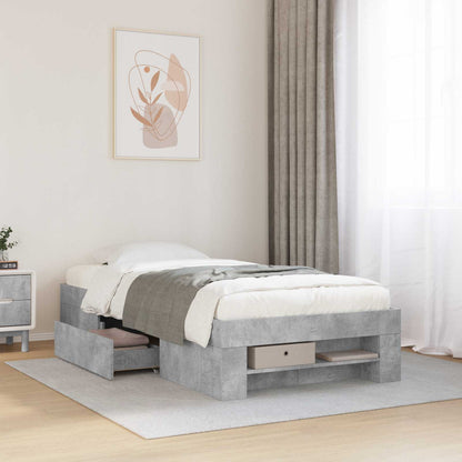 Rám Postele S Úložným Prostorem Betonově Šedá 80 X 200 Cm