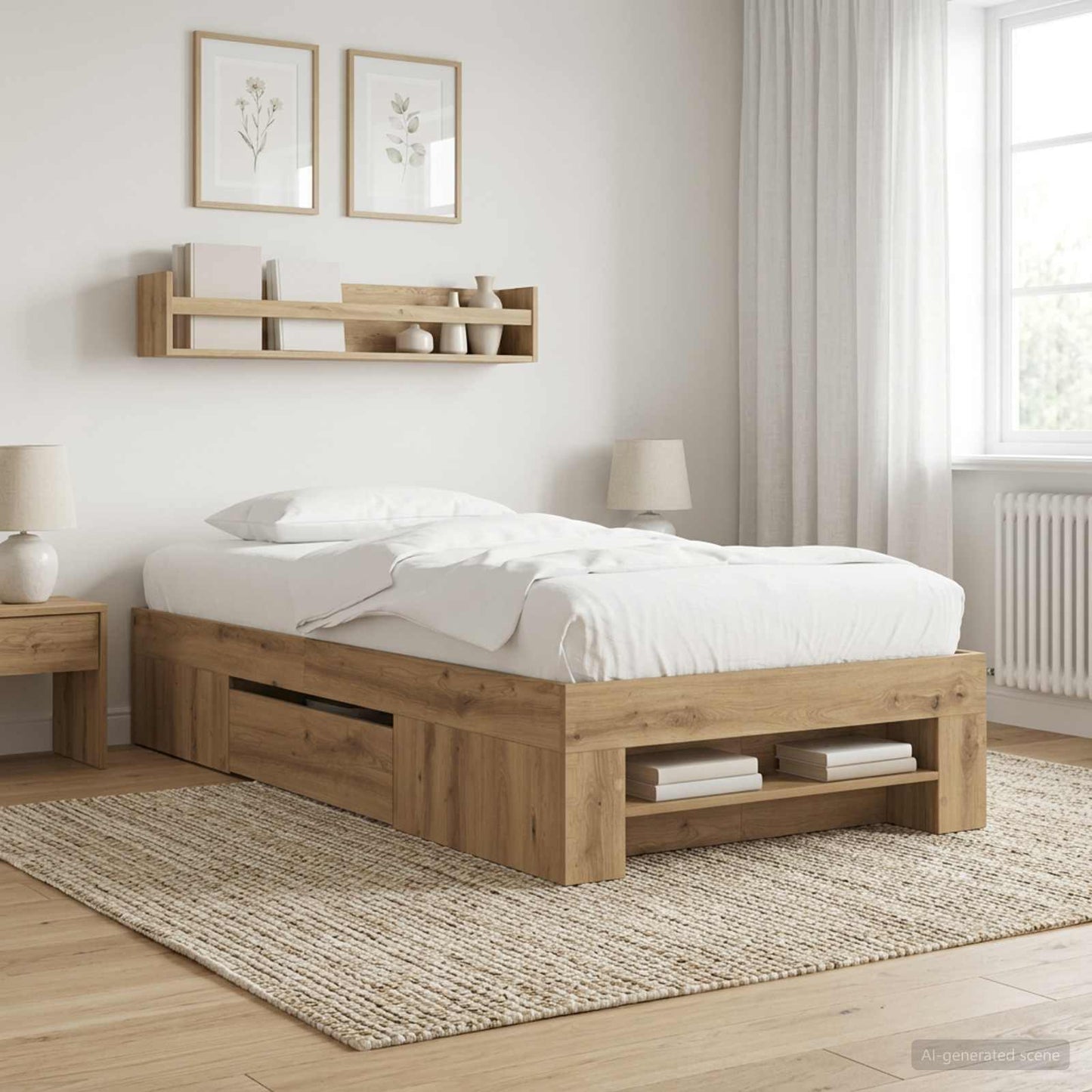 Rám Postele S Úložným Prostorem Dub Artisan 80 X 200 Cm