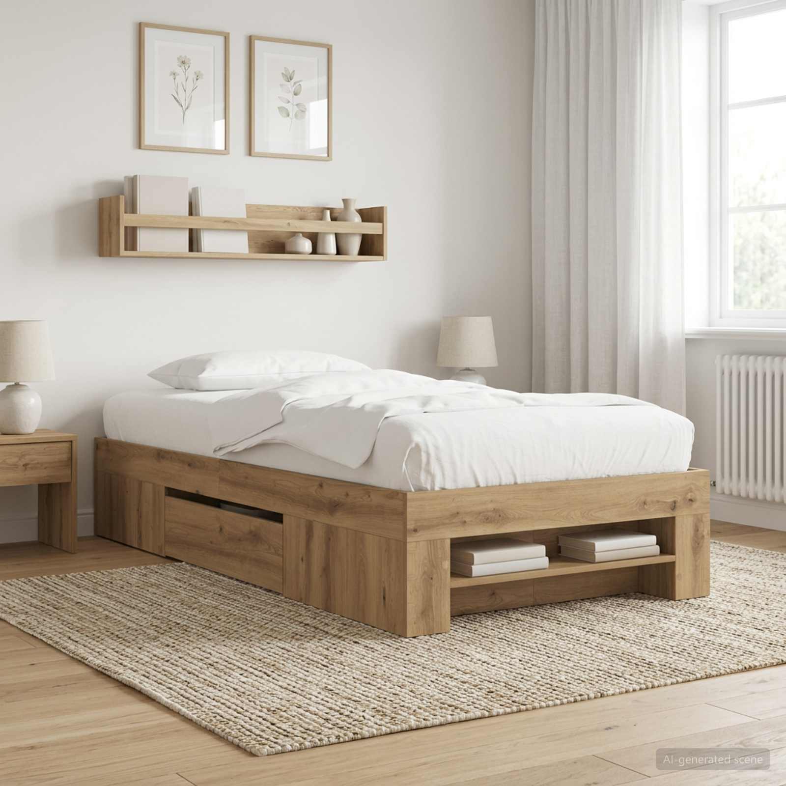 Rám Postele S Úložným Prostorem Dub Artisan 80 X 200 Cm