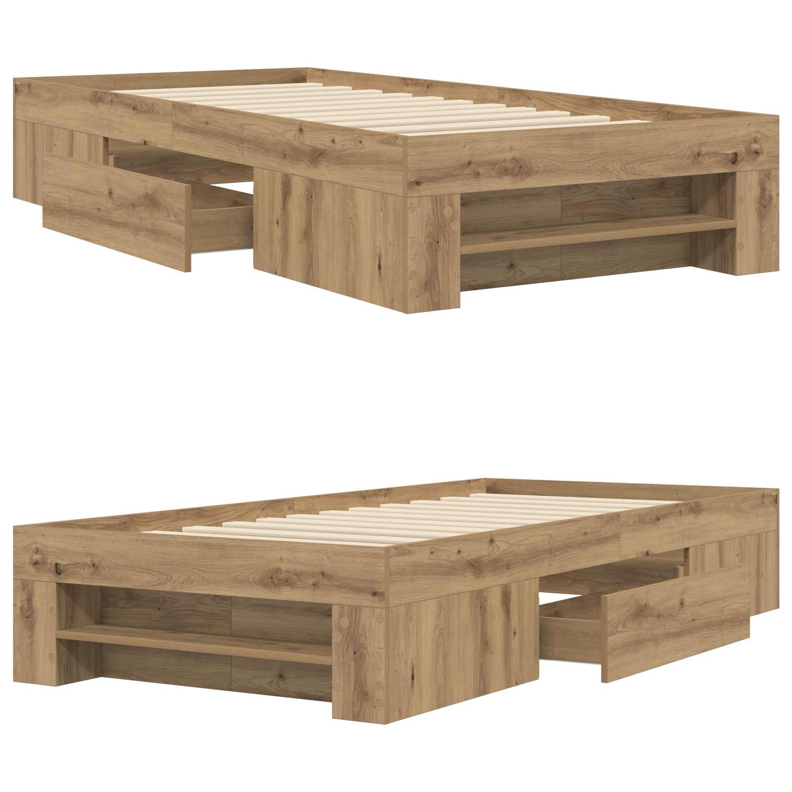 Rám Postele S Úložným Prostorem Dub Artisan 80 X 200 Cm