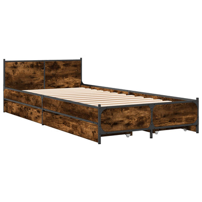 Rám Postele S Čelem Kouřový Dub 80 X 200 Cm Kompozitní Dřevo