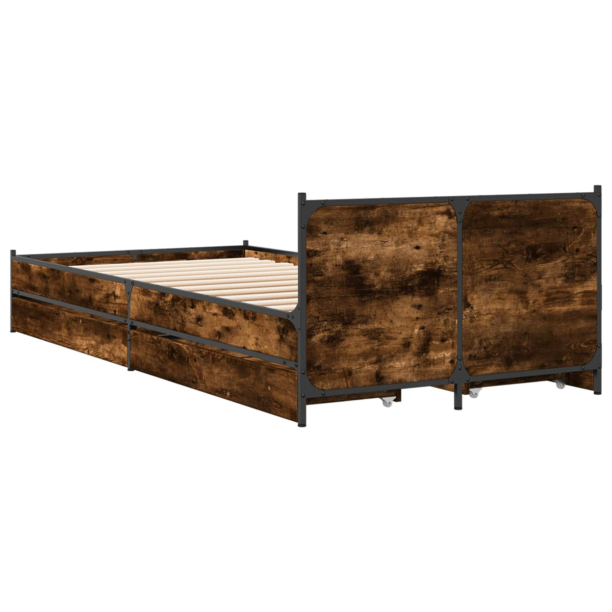 Rám Postele S Čelem Kouřový Dub 80 X 200 Cm Kompozitní Dřevo