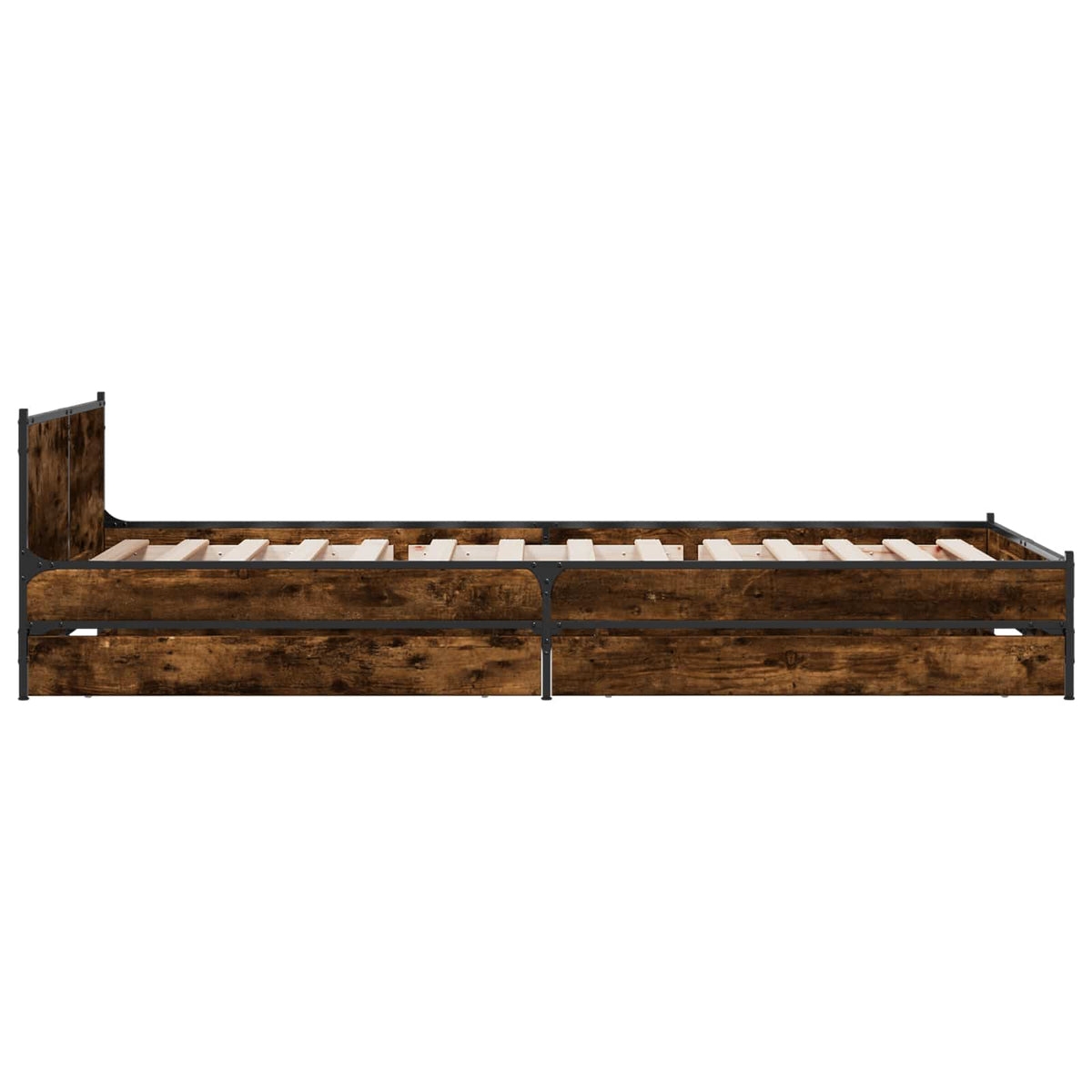 Rám Postele S Čelem Kouřový Dub 80 X 200 Cm Kompozitní Dřevo